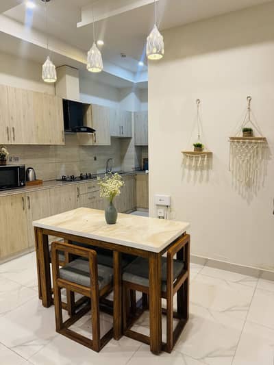 Wooden Space Saving Dining Table with 4 Chairs, Excellent Condition