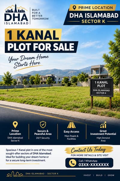 1 KANAL PLOT READY TO SALE LEVEL PLOT