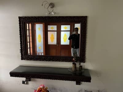 Luxury Carved Mirror with Shelves | Elegant Home Decor