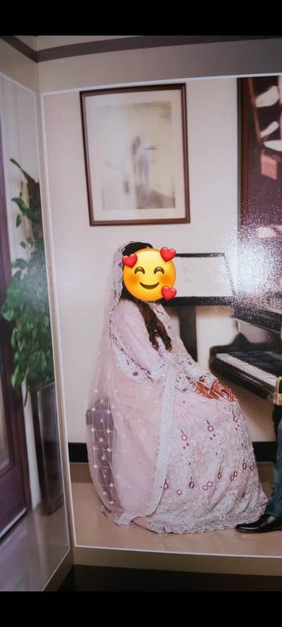 Walima Bridal Maxi - Heavy Embroidered Net - Light Pink - Once Worn