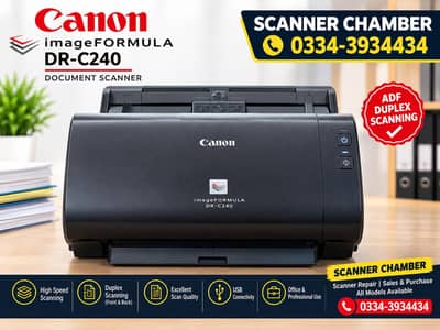 Canon DR-C240 Scanner | Duplex ADF | High Speed Professional Scanner