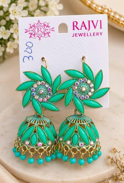 Green Jhumka New Only 300