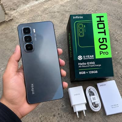Infinix Hot 50 Pro 8/128GB PTA Approved Box Charger Available