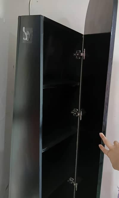 Wooden Storage Mirror with 5 Compartment