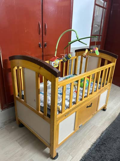 Wooden Baby Cot for Sale – Excellent Condition, Hardly Used