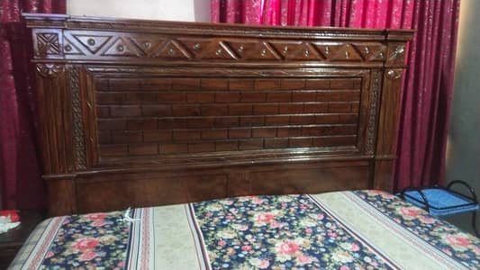 Pure strong wooden bed set