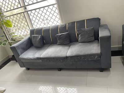 Luxury Grey Velvet Sofa Set 3+2 Seater for sale in nawab town