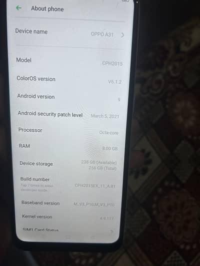 OPPO A31 good condition all ok urgent sale