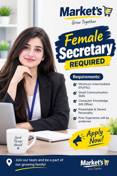 Female assistant required urgent
