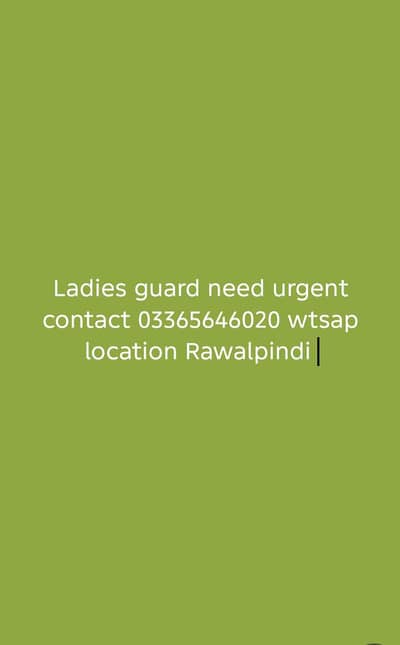 ladies guard need urgent