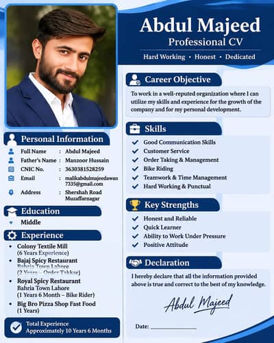 urgent job house and fast food job Only Multan