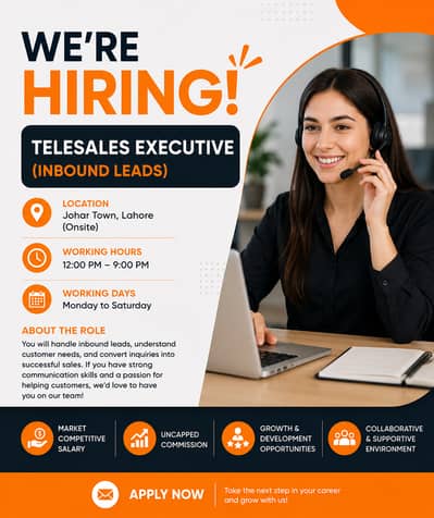 We’re Hiring: Telesales Executive (Inbound Leads)
