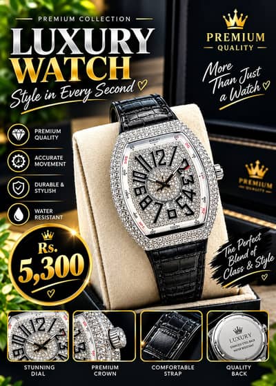 Luxury Watch for Men | Stylish Diamond Dial Watch | Premium Quality Wr