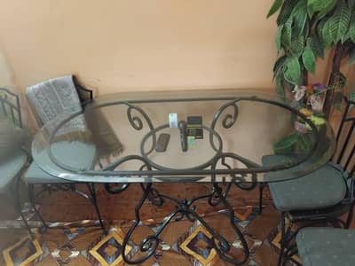 Heavy iron dining table