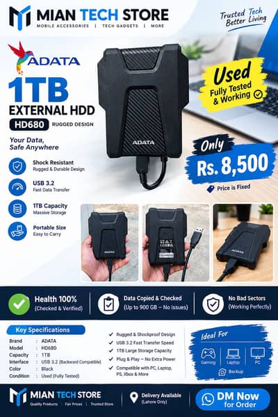 ADATA 1-TB EXTERNAL HARD DRIVE