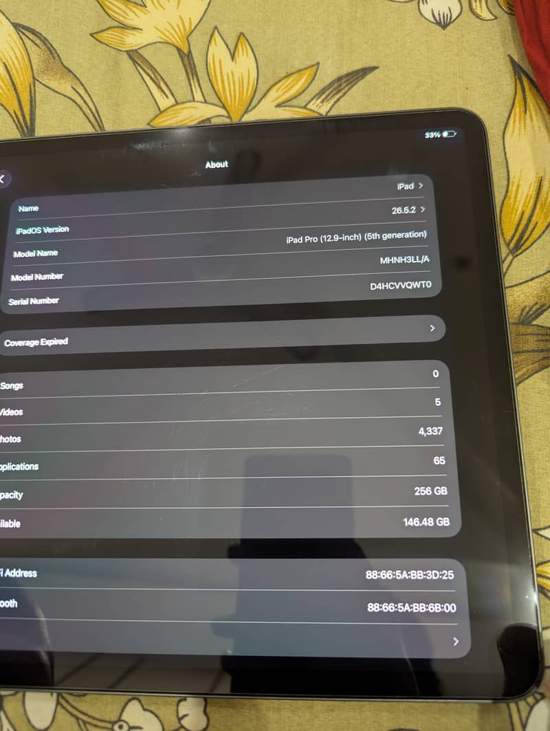 Ipad pro 12.9inch  M1 5th-generation 15