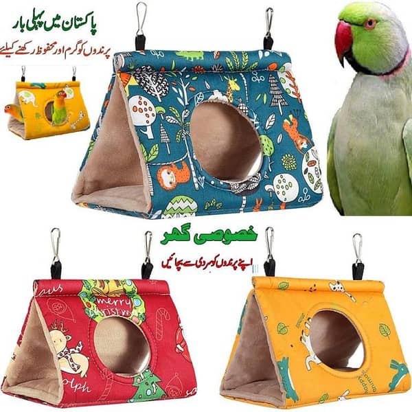 Winter Warm Bird Nest House Shed Hut Hanging Hammock Finch Cage Plush Fluffy Birds Hut Hideaway for Hamster Parrot Macaw Budgies raw ringneck Parakeet Cockatiels Cockatoo Lovebird
