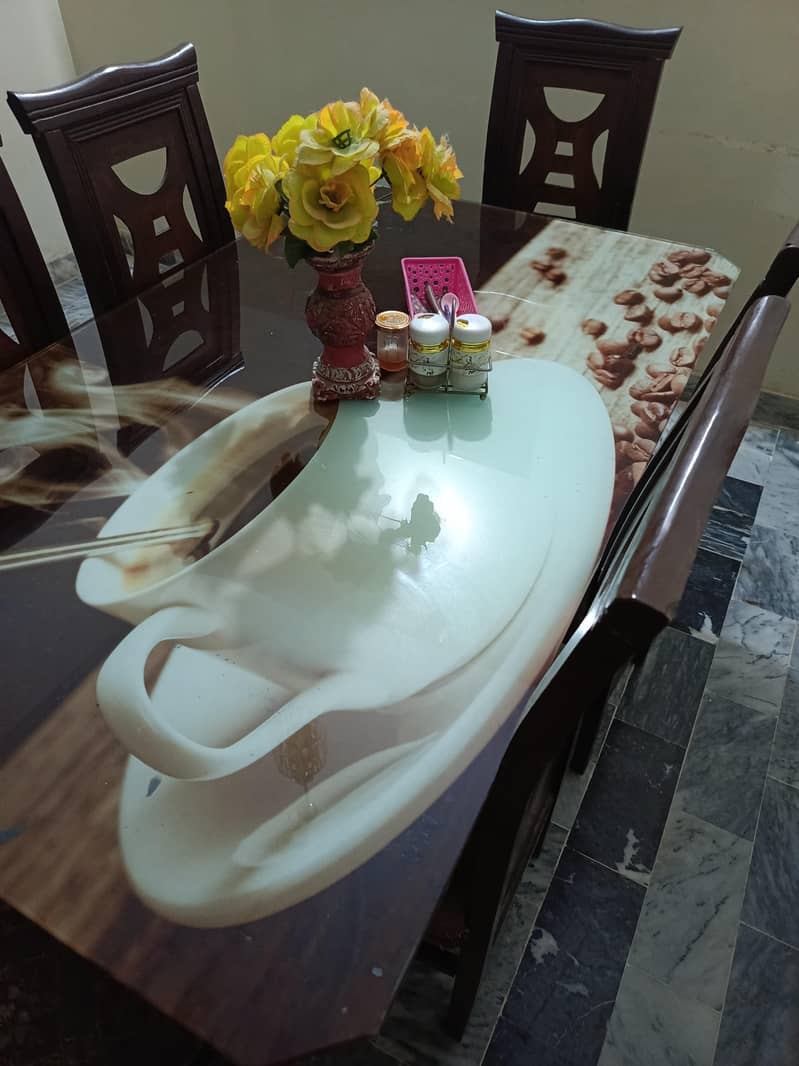 Glass top dining table 4