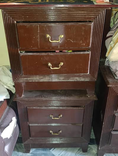 wooden bed side table and showcase and molty foam