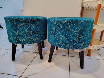 Brand New Pair Of Modern Designer Puffy Stools