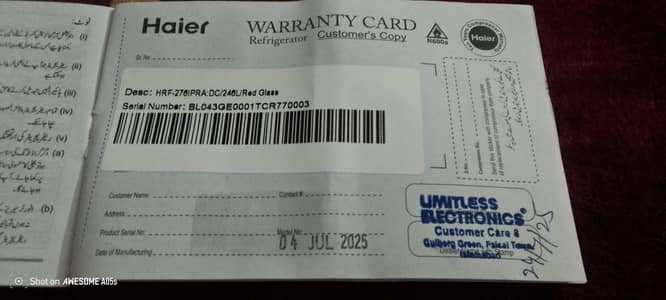 new condition fridge Haier smart inverter