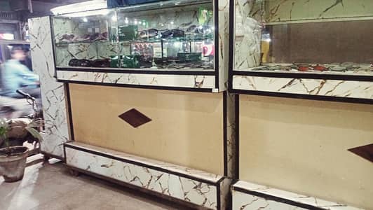 Wooden Shop Counter with Glass top
