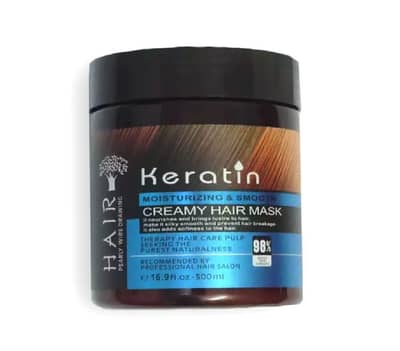 Keratin Hair Mask 500ml - Moisturizing & Smooth - For Dry Damaged Hair