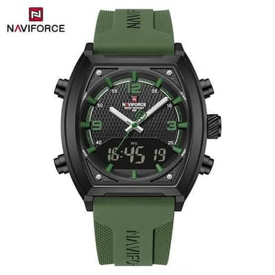 NAVIFORCE Stylish Digital Analog Sports Watch for Men – Black & Green