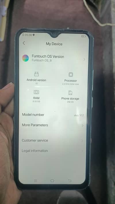 vivo y17 8/256 condition 10/8