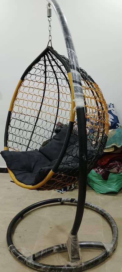 Hanging Egg Chair Swing with Stand & Cushions