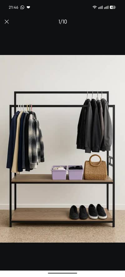 Large Solid Steel Open Wardrobe / Clothes Stand / Shoe Rack