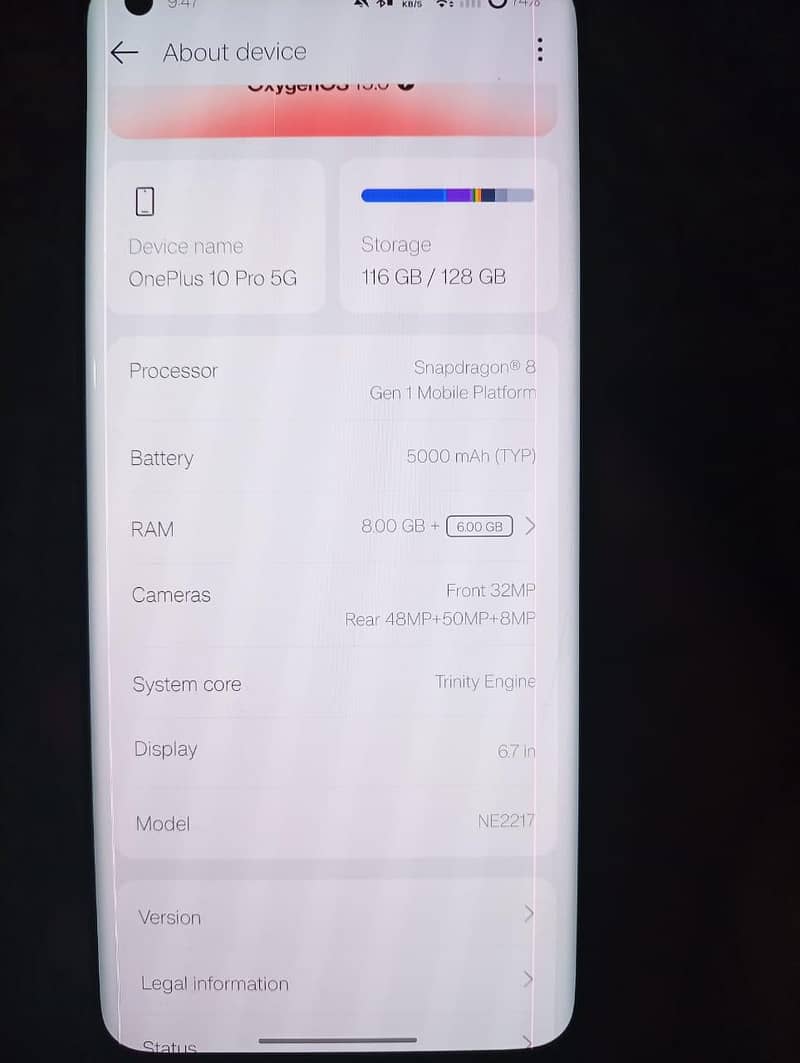 One Plus 10 Pro 8+8 4