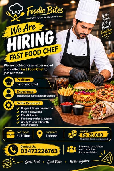 I need fast food chef