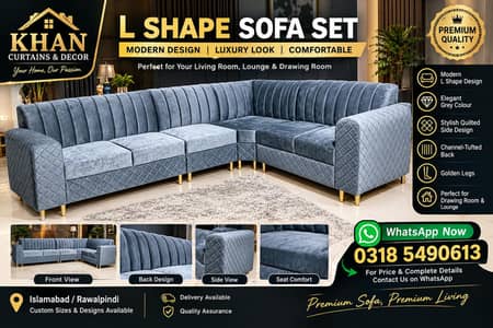 Luxury L Shape Sofa Set | Modern Design | Islamabad