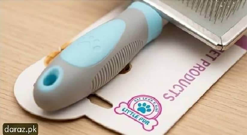 Pet Slicker Brush for Cats & Dogs – Stainless Steel Grooming Brush with Comfortable Handle