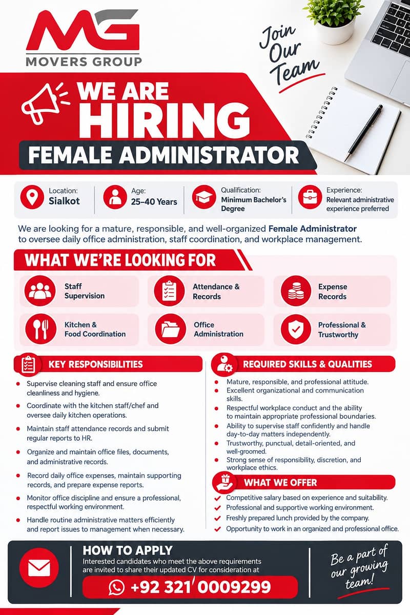 Admin Job | Female Admin Required 0