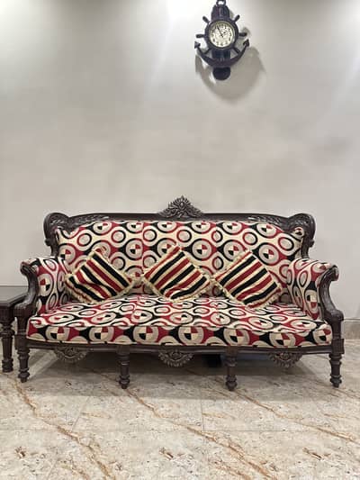 7-Seater Chiniot Wooden Sofa Set for Sale