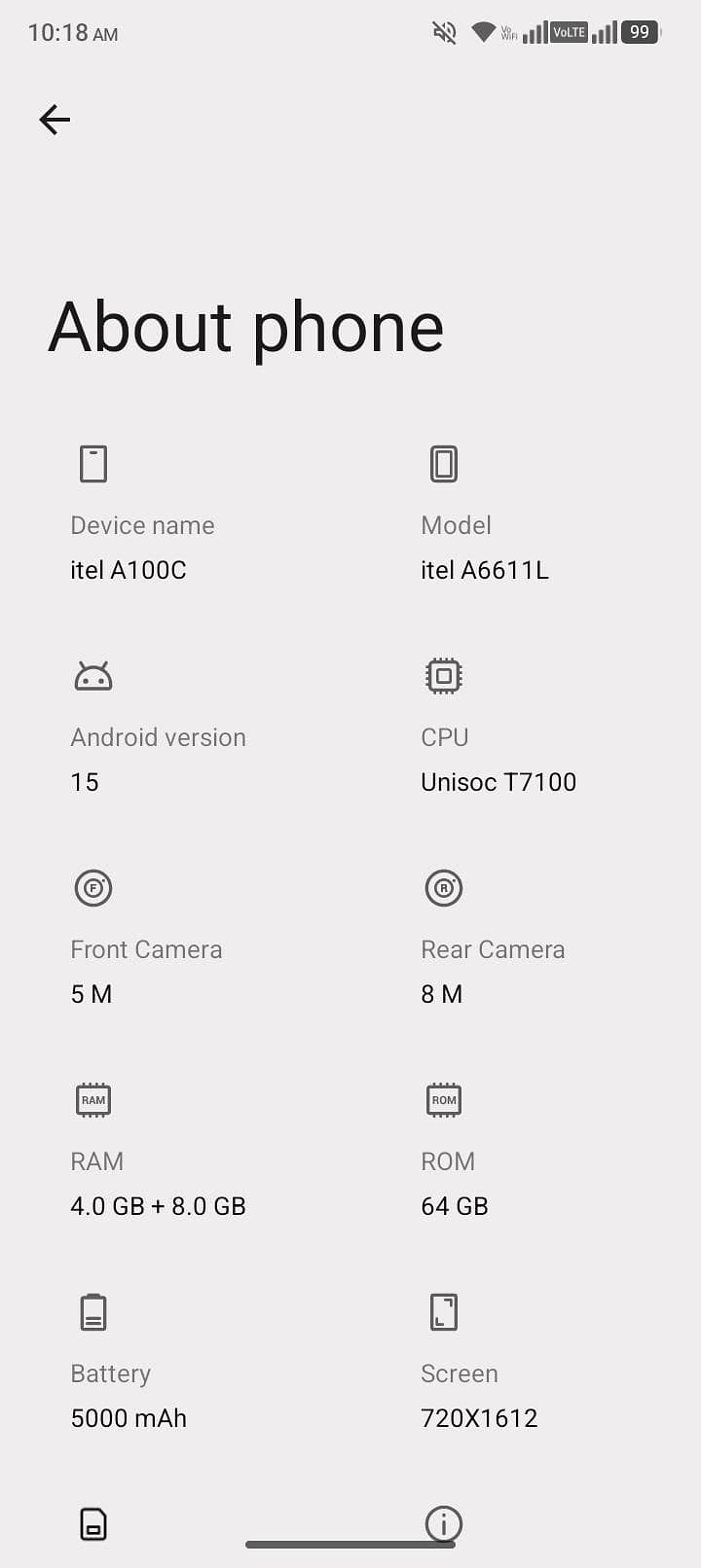 Itel A100C 3