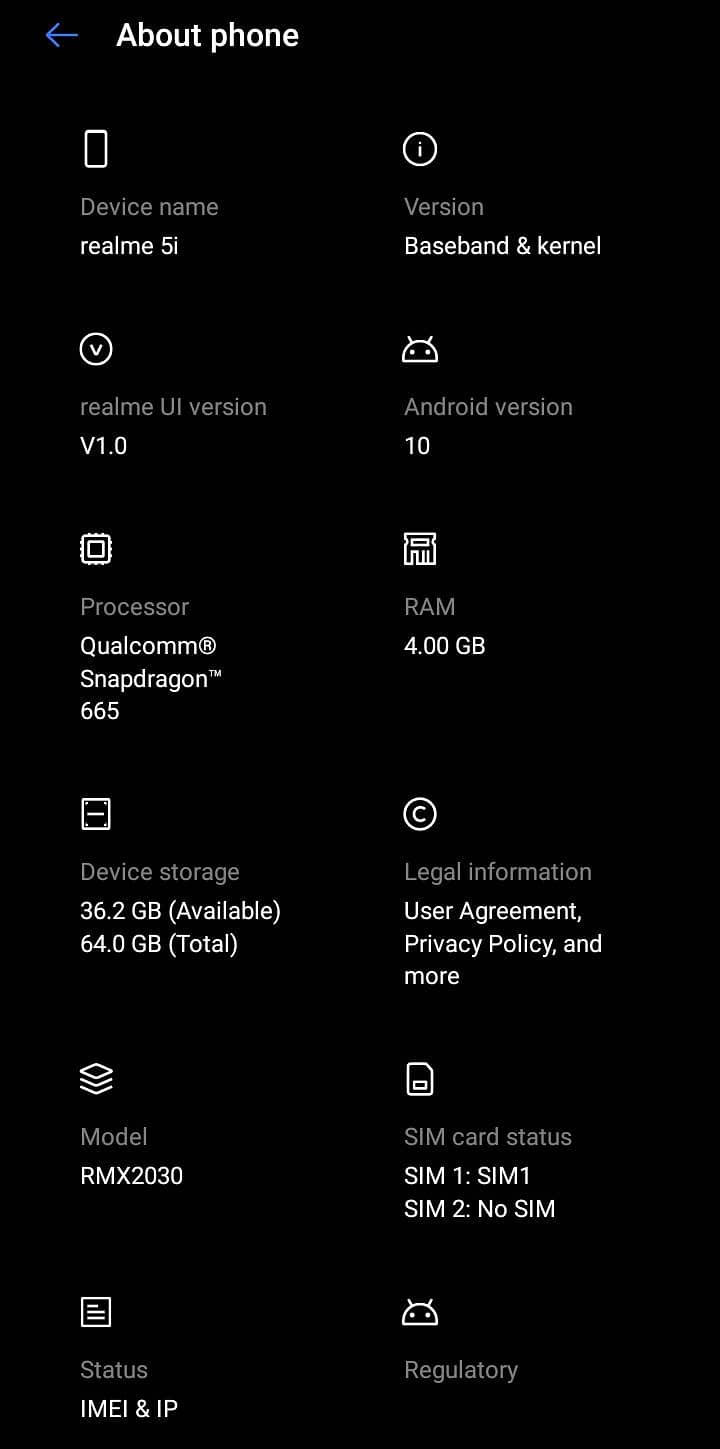 Realme 5i 0
