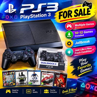 PS3 FOR SALE WITH two controllers