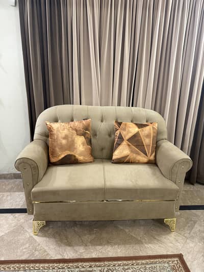 Sofa Set Velvet Skin Light Brown color 