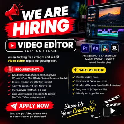 video editor need employee