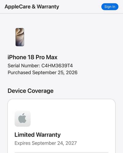 iPhone 18 Pro Max Glacier