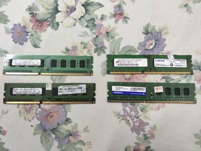 2gb ddr3 ram | 4 sticks | Fresh Pull out | Perfect Condition