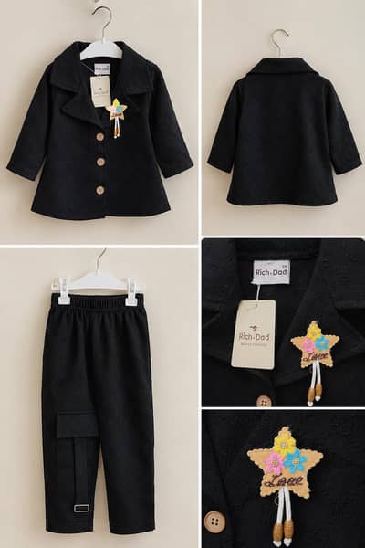baby girl brand new 2 PC co-ord set with tags / BLACK