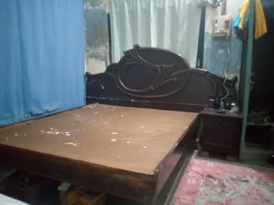 wood double bed only bed 03096268762