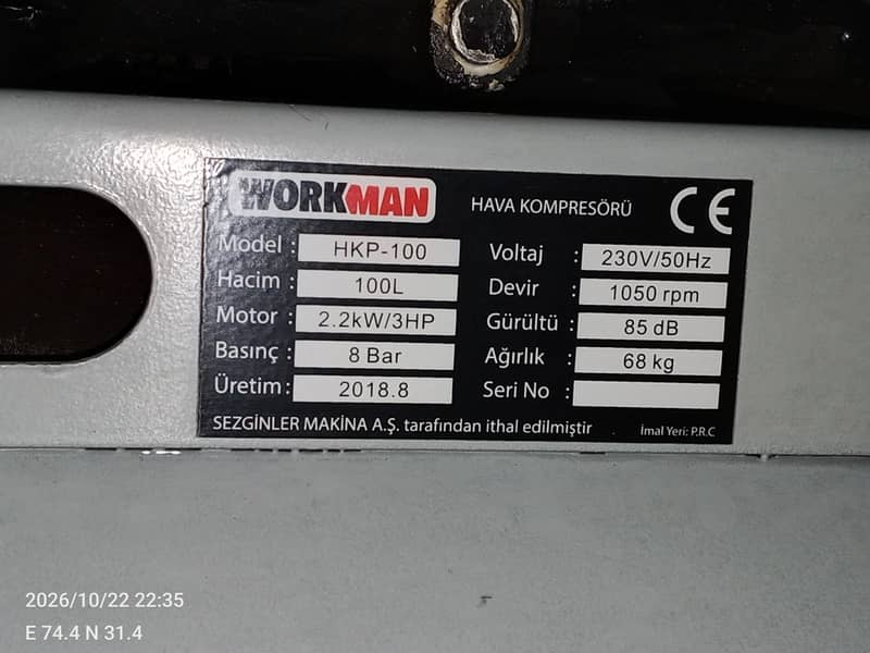 workman air compressor 7