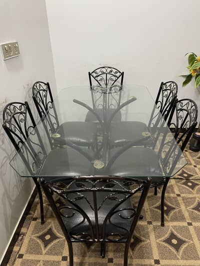 Rod Iron (Heavy Gauge) | 6 seater Dining Table