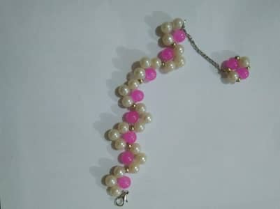 Handmade Pearl & Pink Bead Bracelet for Girls
