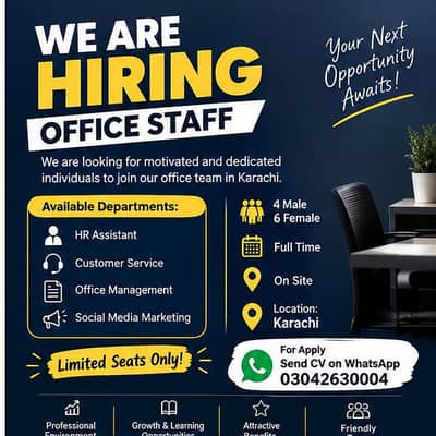 New Vacancies for office work